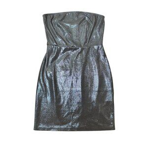 MISSGUIDED Shiny Sparkly Stretch Bodycon Mini Dress - Size 4 Metallic